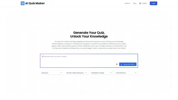Create a quiz with the AI Quiz Maker in just a few minutes.