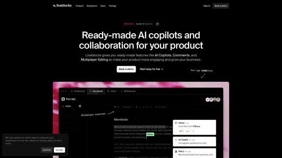 Ready-made AI copilots and collaboration for your product