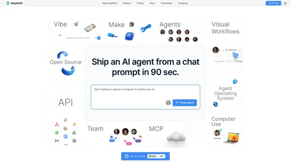 SmythOS - Deploy an AI agent from a chat prompt in 90 seconds.