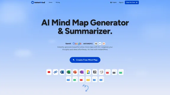 InstantMind: AI 思維導圖生成器與摘要工具 - MindMap AI