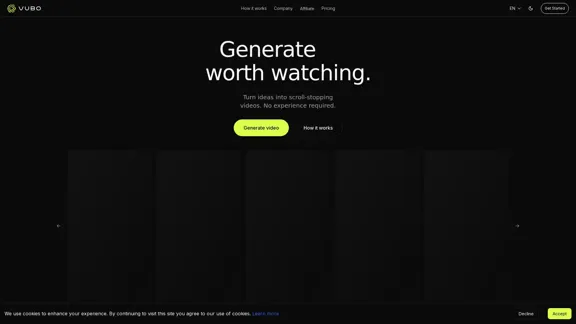 VUBO | Генерируйте вирусные видео за считанные секунды | VUBO
