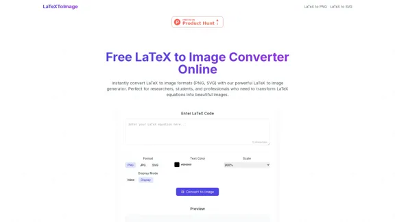 Бесплатный конвертер LaTeX в изображение | Преобразуйте код LaTeX в PNG, SVG