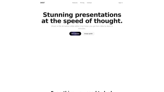 Ghost — AI assistant for stunning presentations Ghost — AI assistant for stunning presentations